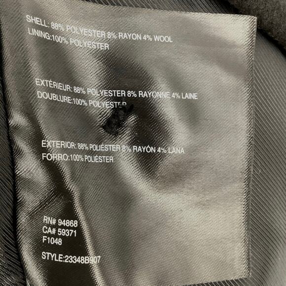 Bernardo Sz M Black Desk To Dinner Oversize Coat Wool Blend Button Front HR1-20 - Picture 8 of 12